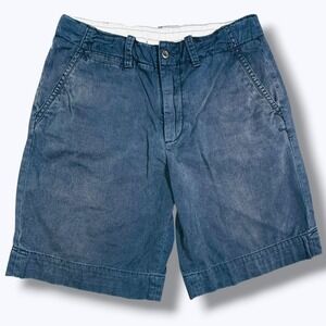 Vintage Polo Ralph Lauren Shorts Men's 32 Flat Front Faded Blue Chino Preppy